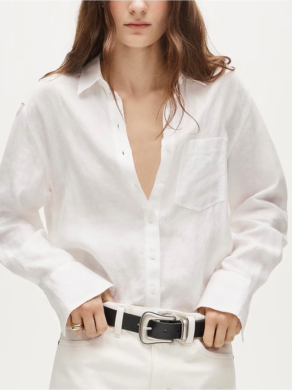 J.Crew White Garçon Classic Fit Linen Shirt